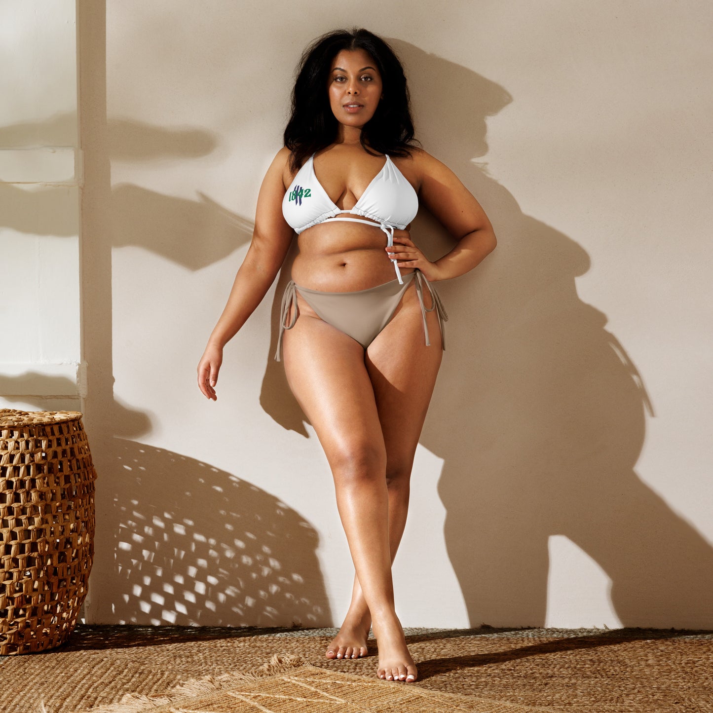 1842 All-over print recycled string bikini top